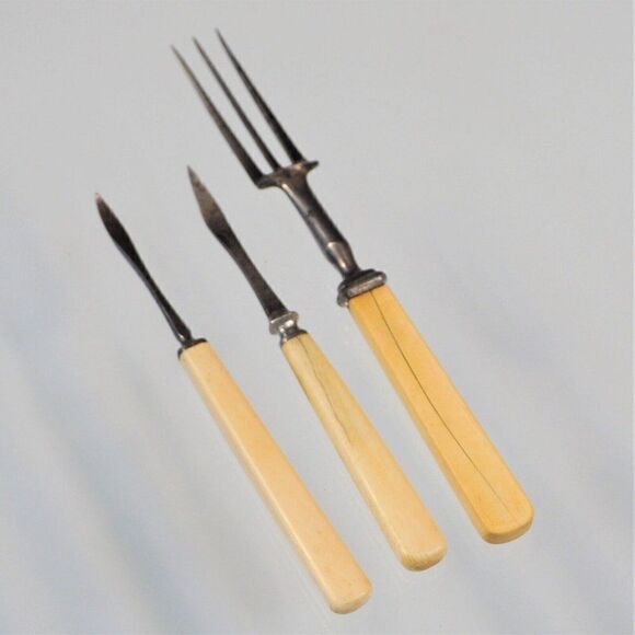 Antique 2 Nut Picks And 1 Fork Bakelite Handles Grandmas Kitchen - Picture 2 of 9